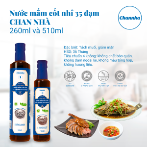 <H3>Nước mắm cốt nhỉ cá cơm rich-flavor thương hiệu Chan Nhà dung tích 260ml và 510ml</H3>