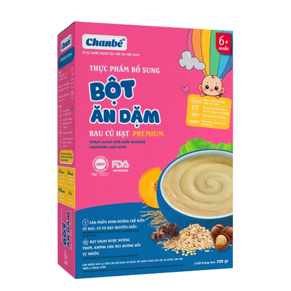 Bột ăn dặm Premium Chan Bé (không sữa)