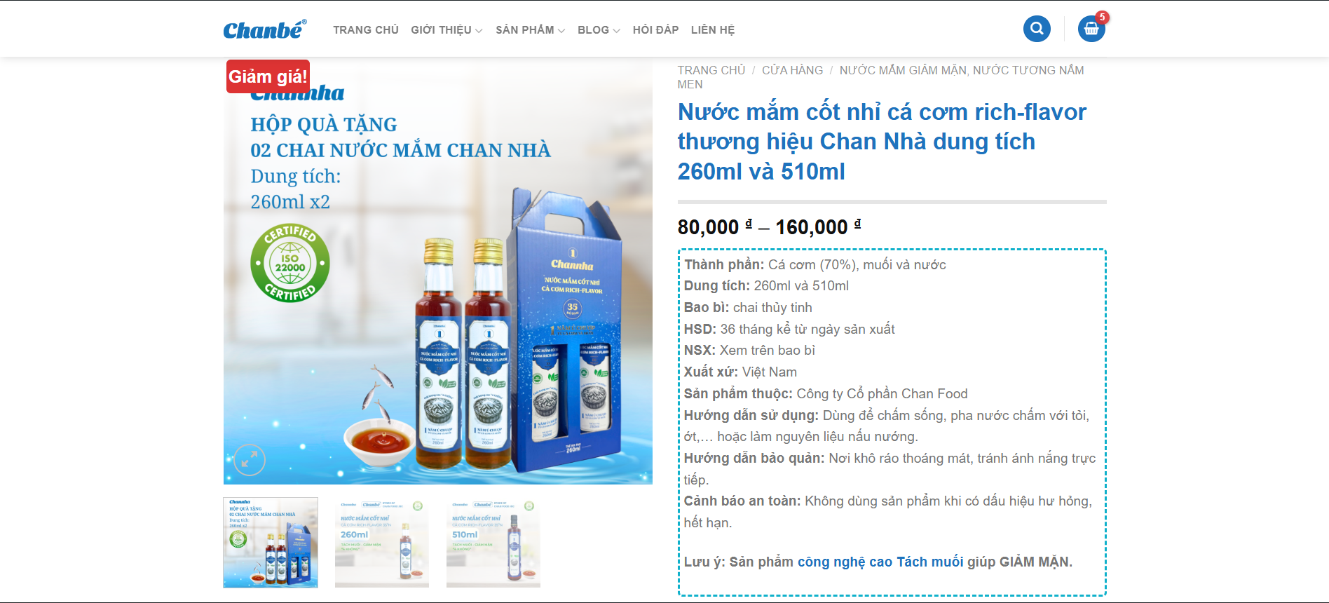 Website chính hãng của thương hiệu Chanfood