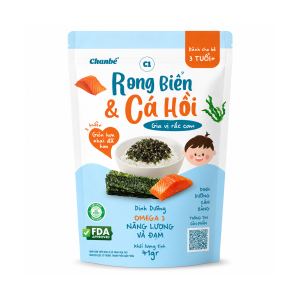 Gia vị rắc cơm rong biển cá hồi mè rang cho bé 3 TUỔI + Chan Bé 41gr túi zip